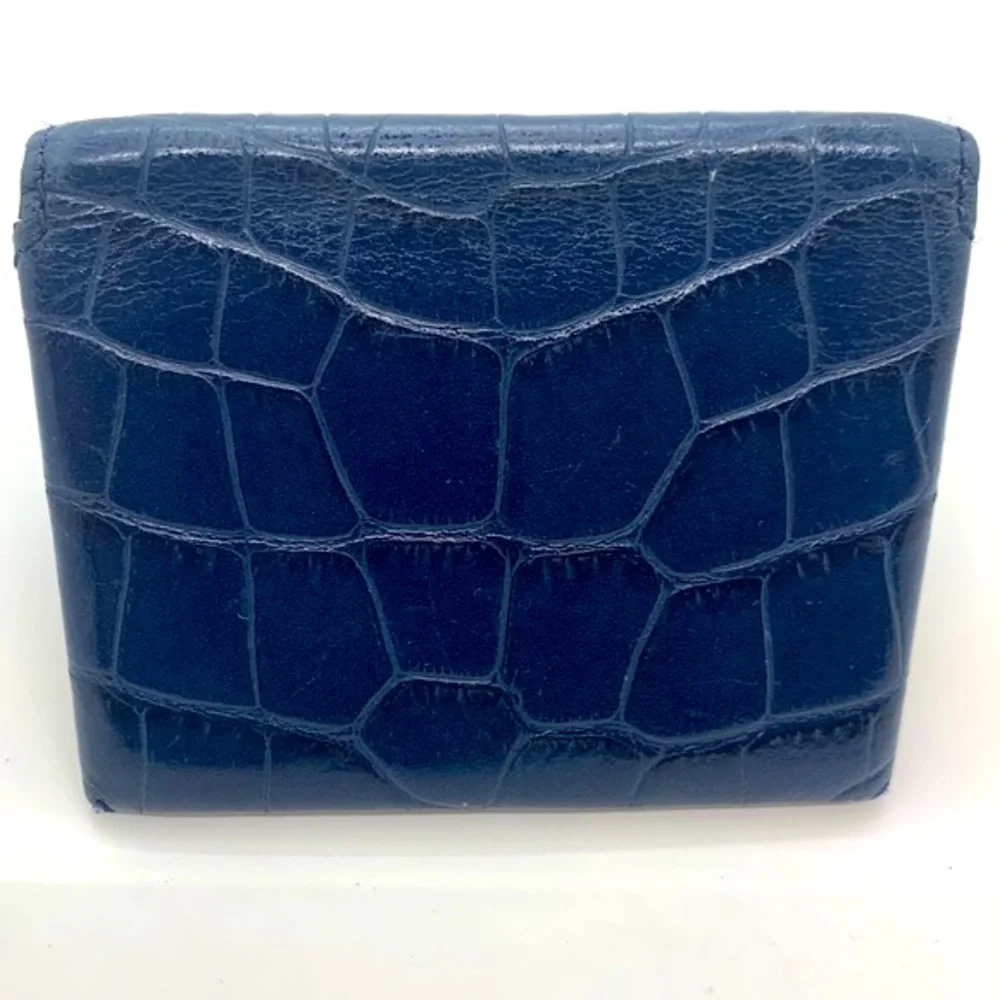 Tory Burch Parker Embossed Foldable Card Case Navy Professional Quite Luxury - Picture 4 of 9